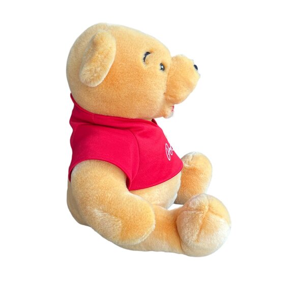 DISNEY WORLD Large Plush Winnie the Pooh 17" Sitting Red Shirt Pooh Bear - Picture 4 of 5